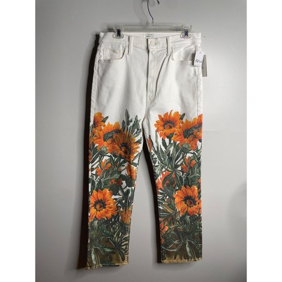 NWT MOTHER Water for Flowers High Waisted Rider Ankle White Jeans Size 24 $298 - Picture 6 of 8